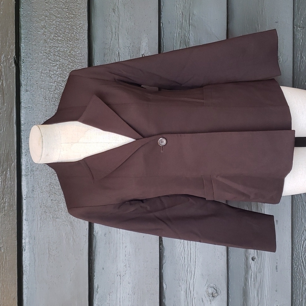 PENDLETON Brown Wool Blazer Jacket sz 6 Petite Women's Business Suit Separate